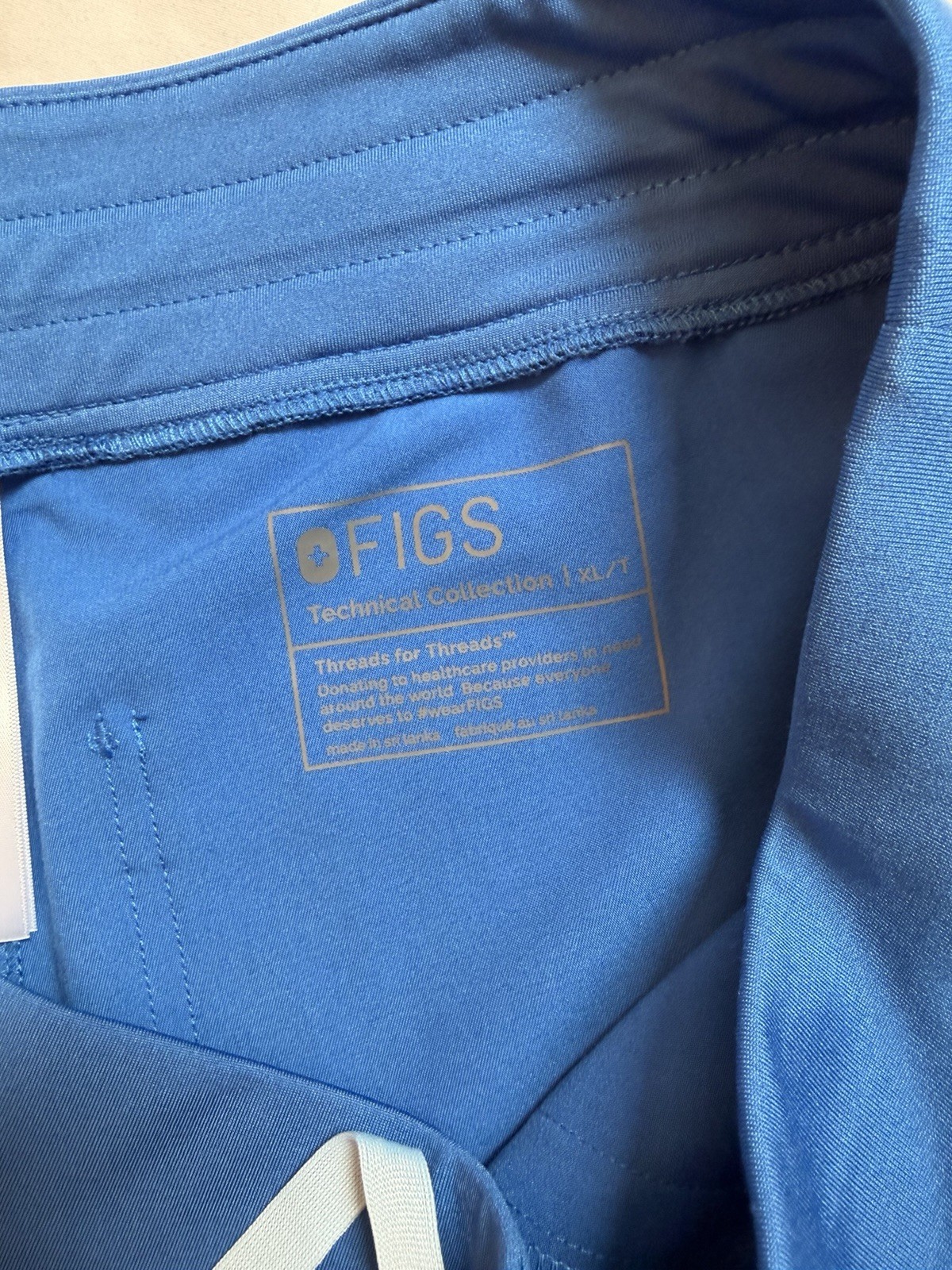 Figs Yola High Waisted Skinny Scrub Pant Royal Blue Size XL/T Tall
