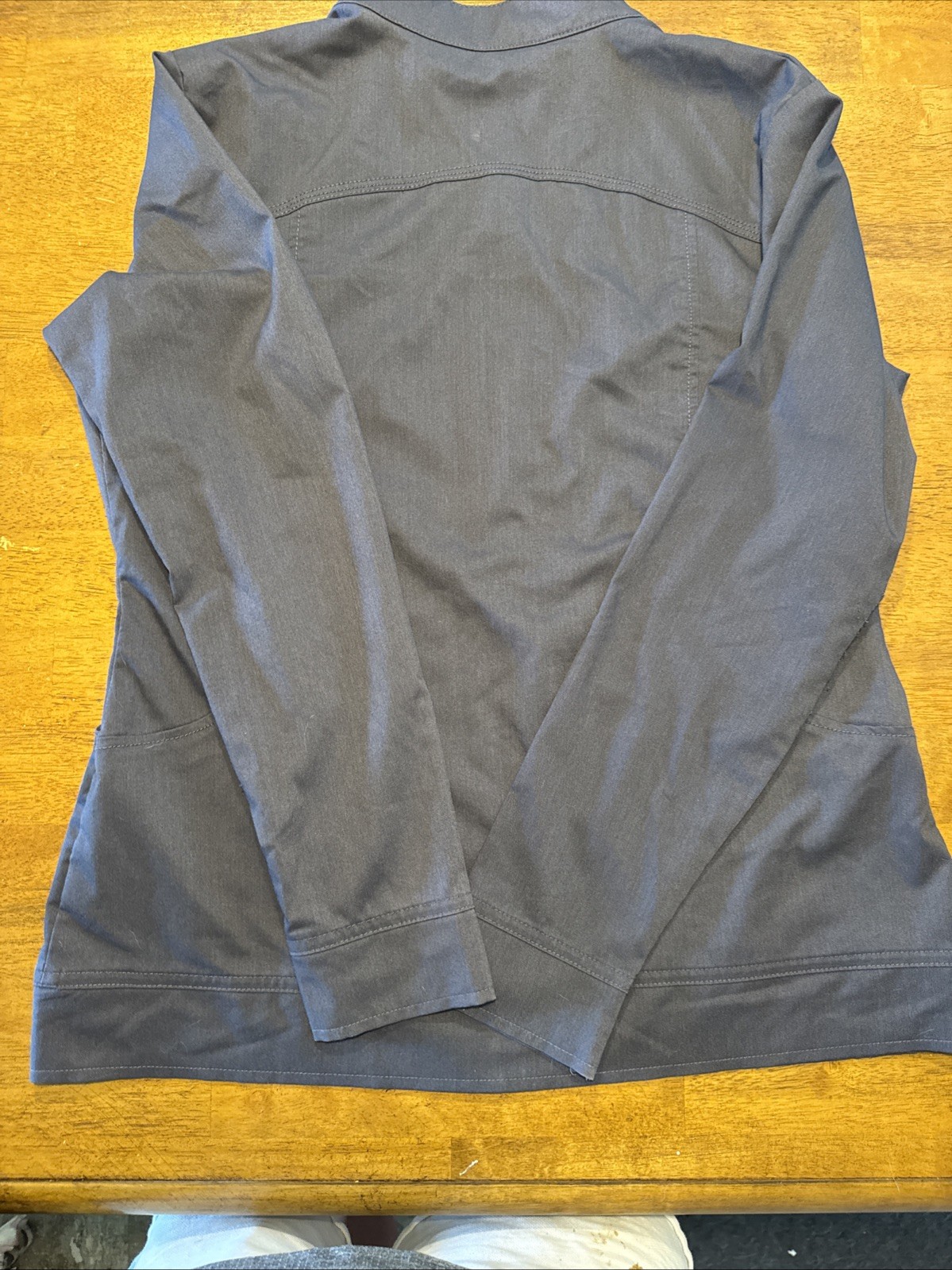 Purple Label by Healing Hands Womens Scrub Jacket SMALL Grey Pockets 5038