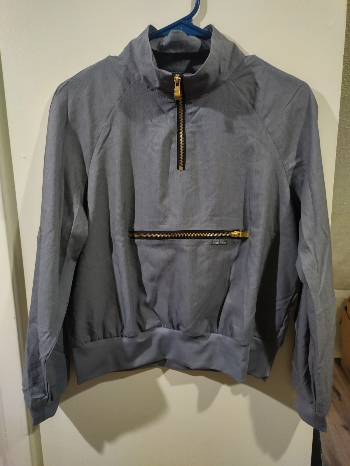 niaahinn Women’s Scrub Top Workwear half zip Long Sleeve pullover Women’s Size M