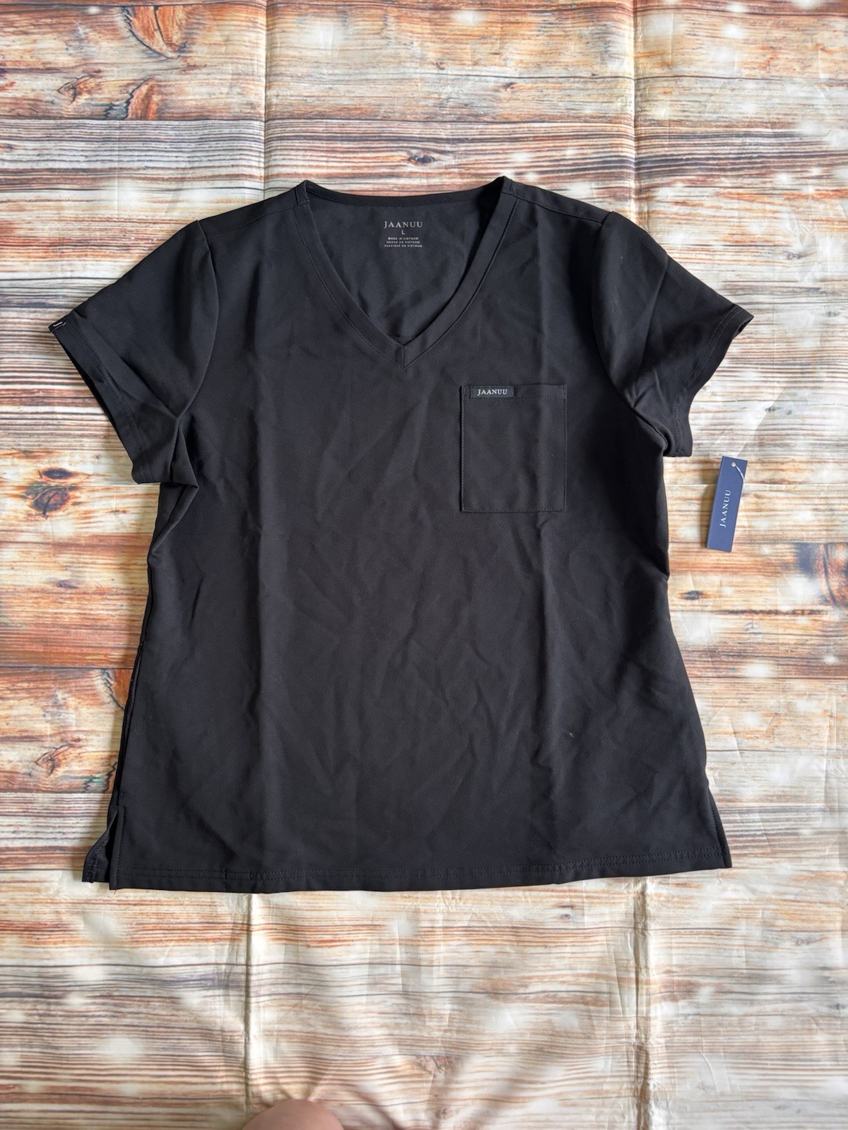 Jaanuu NWT One Pocket Scrub Top Black Size Large