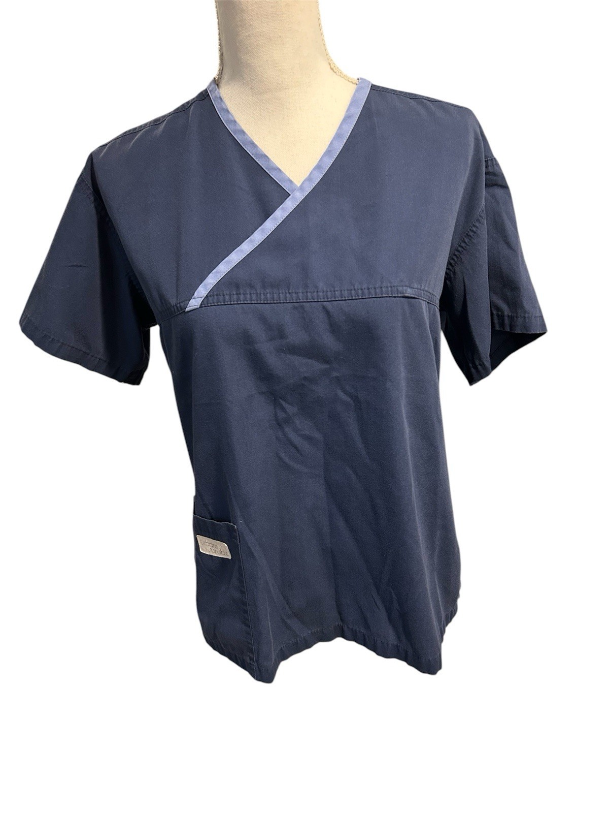 Urbane Scrubs Navy Blue Scrub Top Size Medium