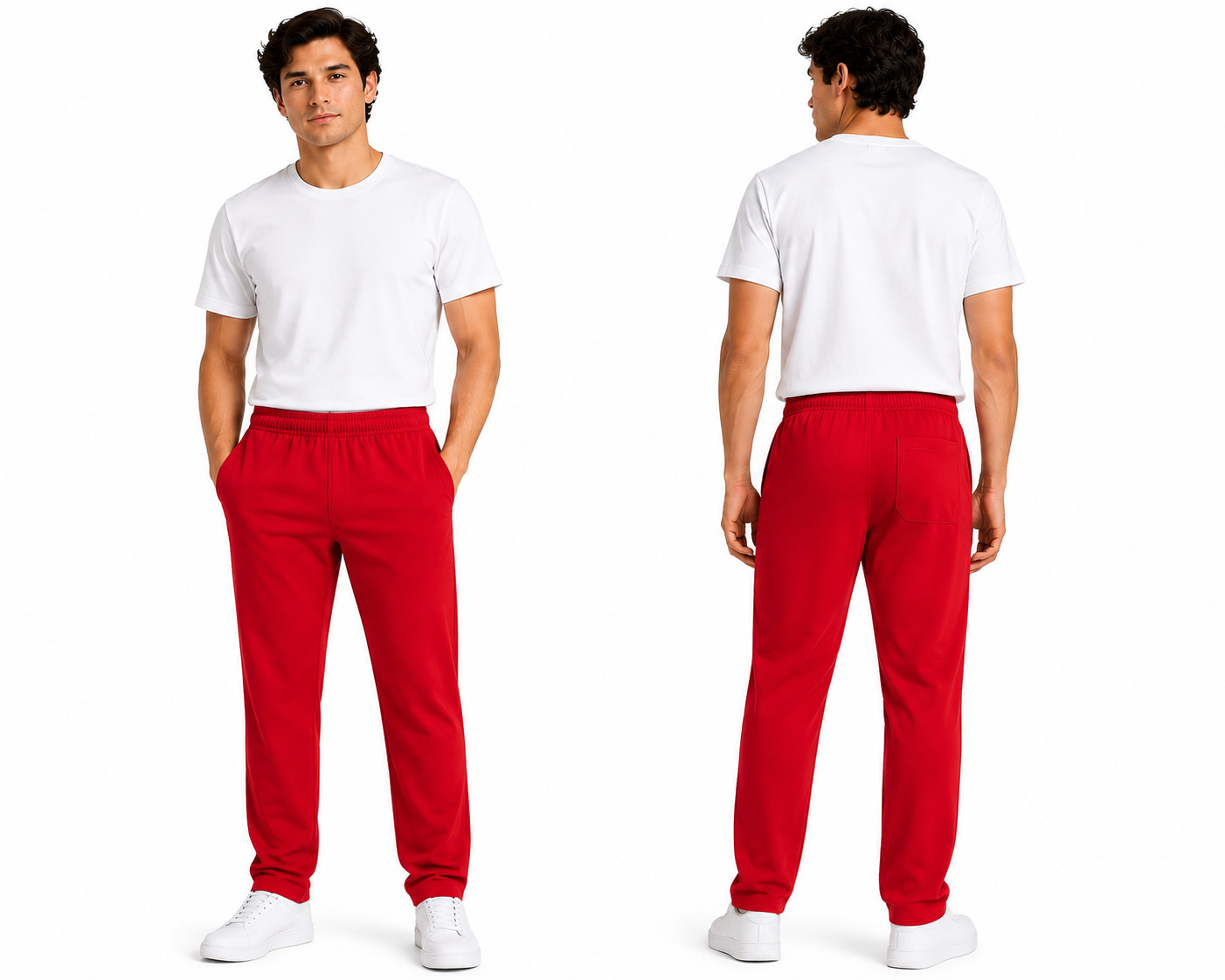 Men’s Medical Scrub Pants Straight Leg 3 Pockets Elastic Waist Uniform
