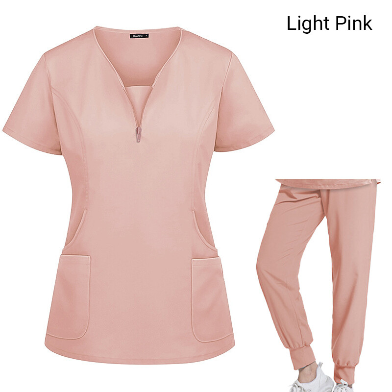 Women’s Breathable Scrubs Set – Stretch V-Neck Top & Jogger Cargo Pants
