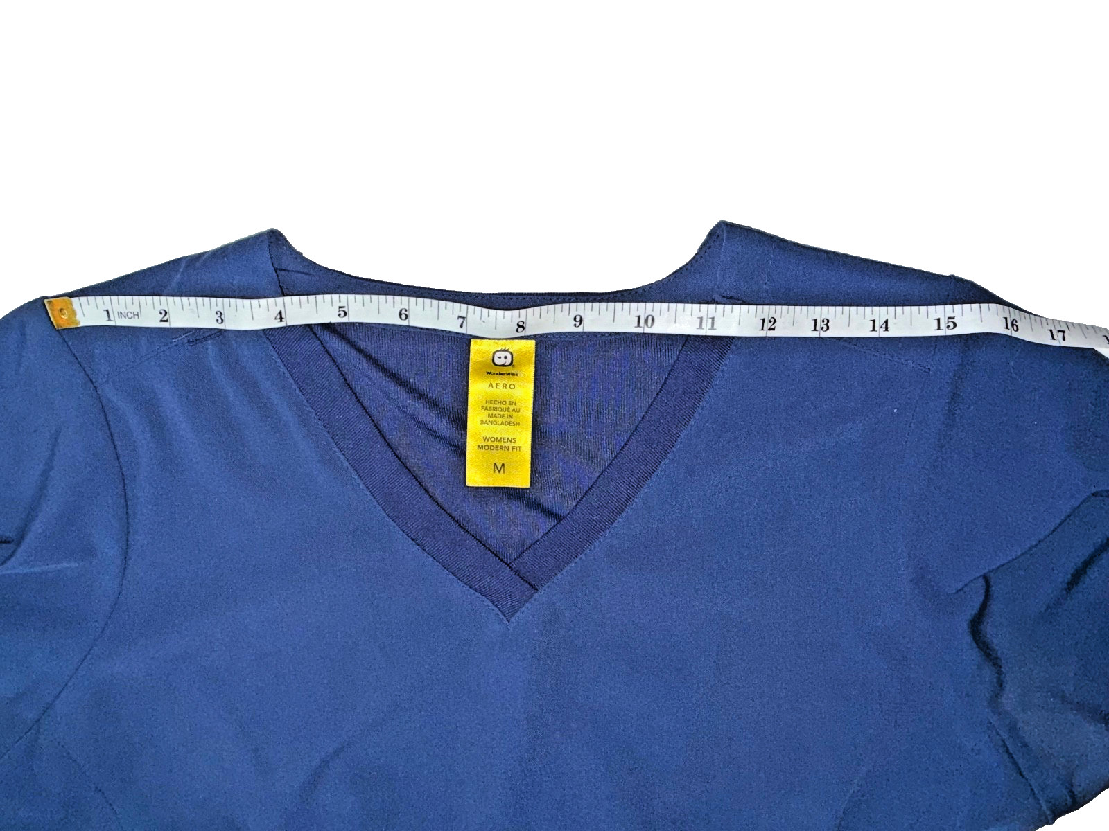 Aero WonderWink Scrubs Top Womens Sz M w/ Back scretch panel , Made Bangladesh