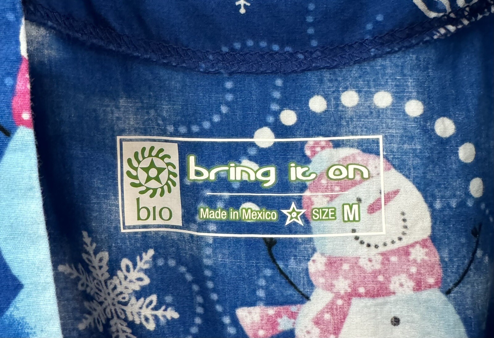 BIO Bring It On Scrub Jacket, Festive Snowman, Snowflake, Winter Wonderland Med