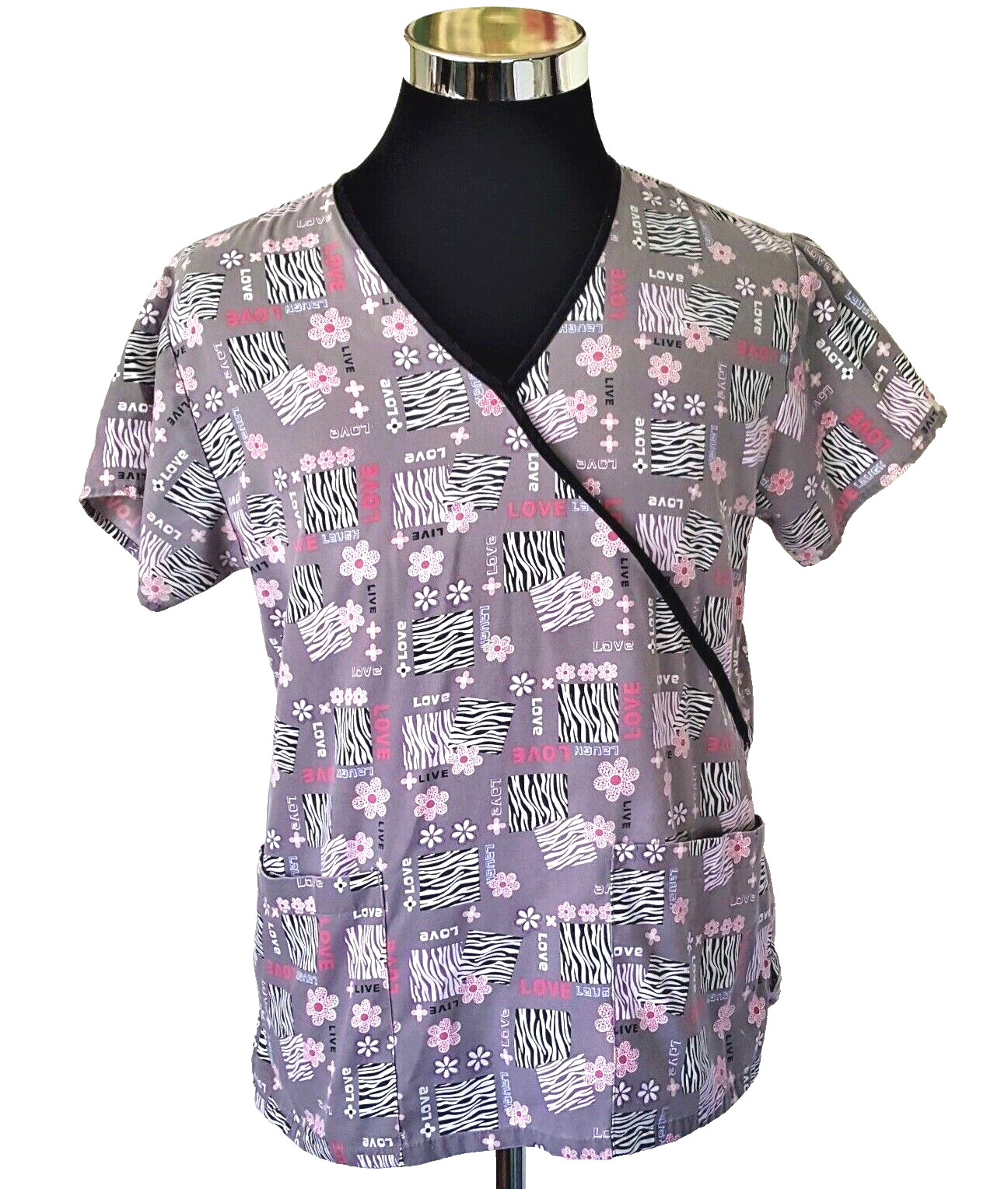Medgear Scrubs Multicolor Top Women’s Size Small Medical Dental Veterinary Techs