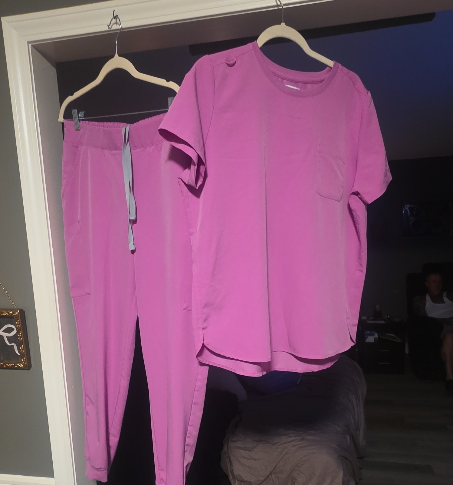 ReSURGE Pink Medical Unisex Scrubs Set Solid Size L RE5516