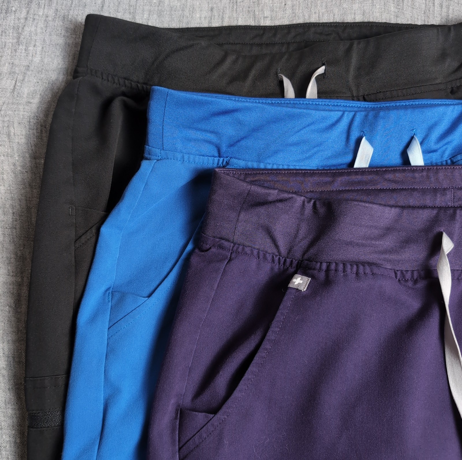 Lot Of 3 Figs Zamora Joggers Women M/P Petite – Purple, Royal Blue, Black