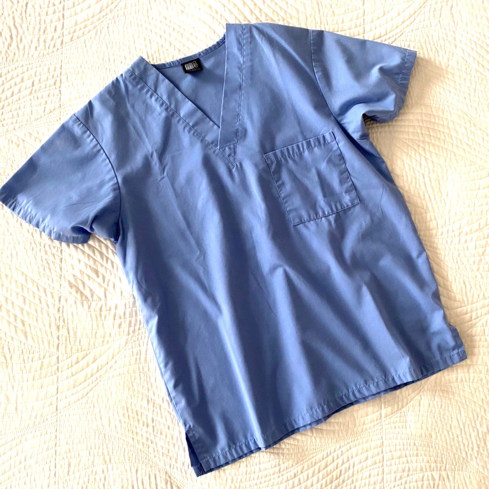 MEDGEAR Top Shirt Womens Extra Small Blue Short Sleeve Scrub