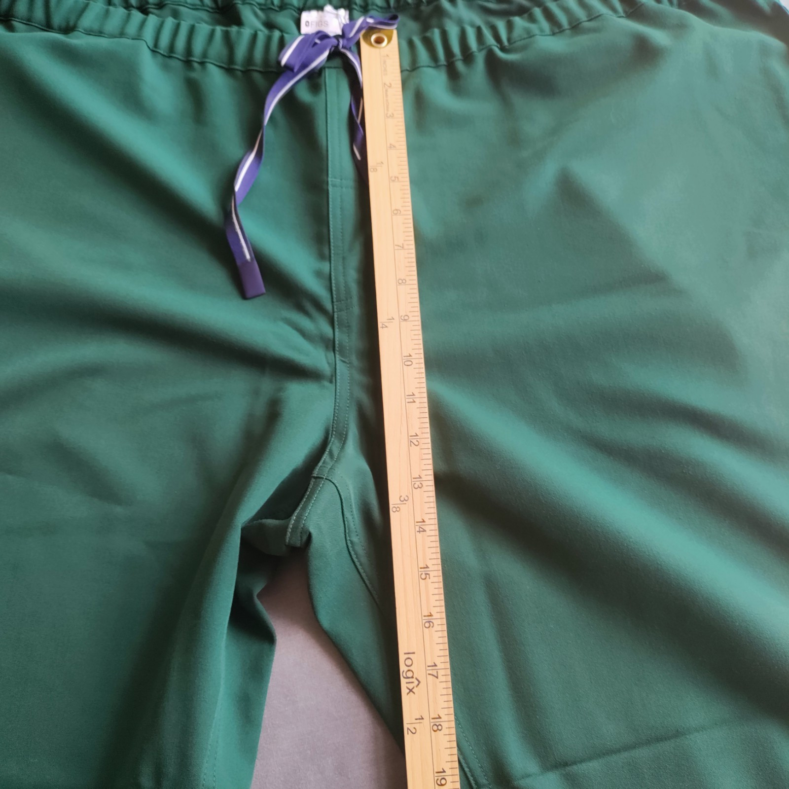 NWT Figs 5XLS Hunter Green Racing Pisco Straight Leg Elastic Waist Drawstring