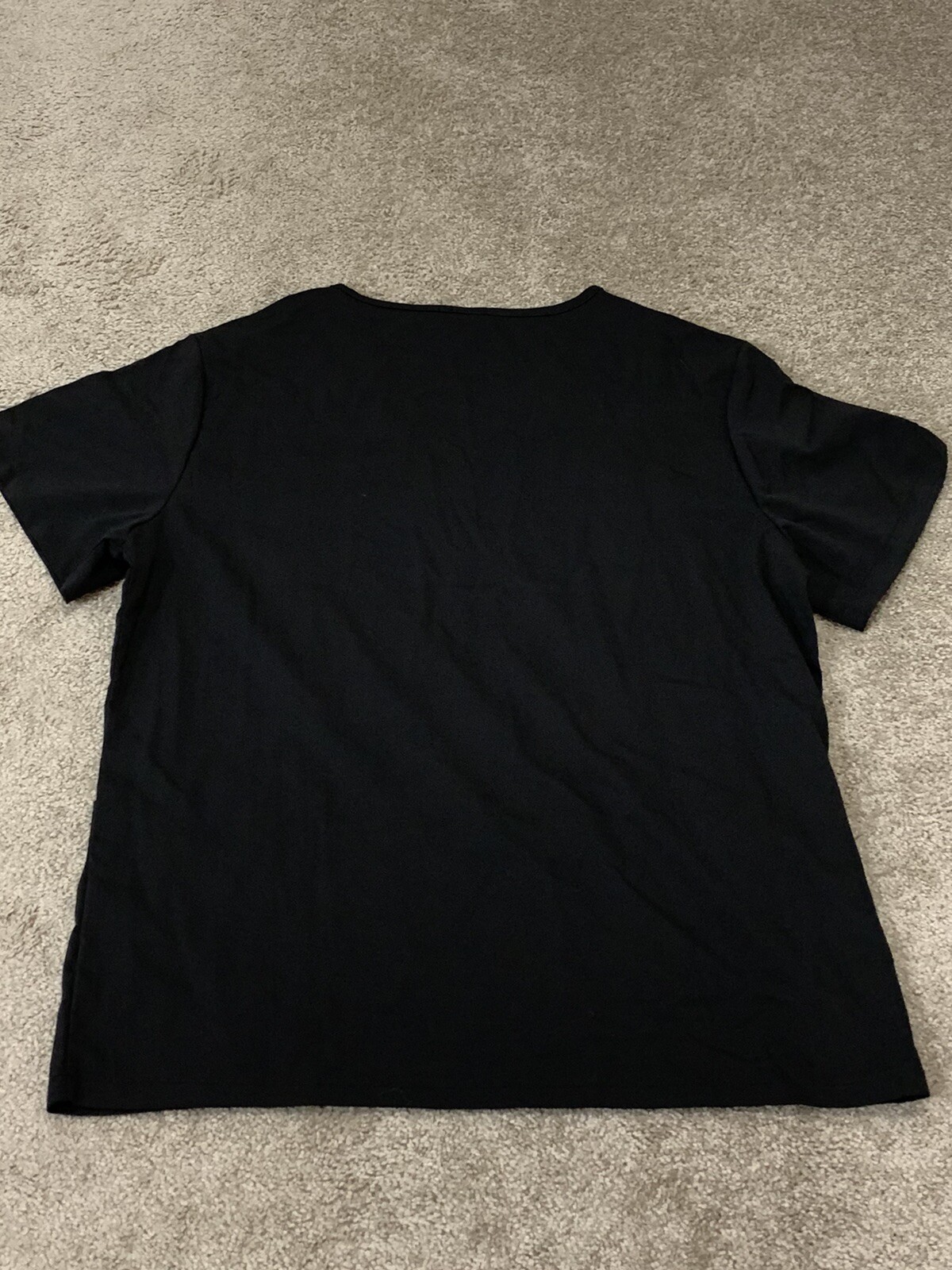 Niaahinn Scrub Top Modern V-neck Short Sleeve Pockets Womens Size Large Black