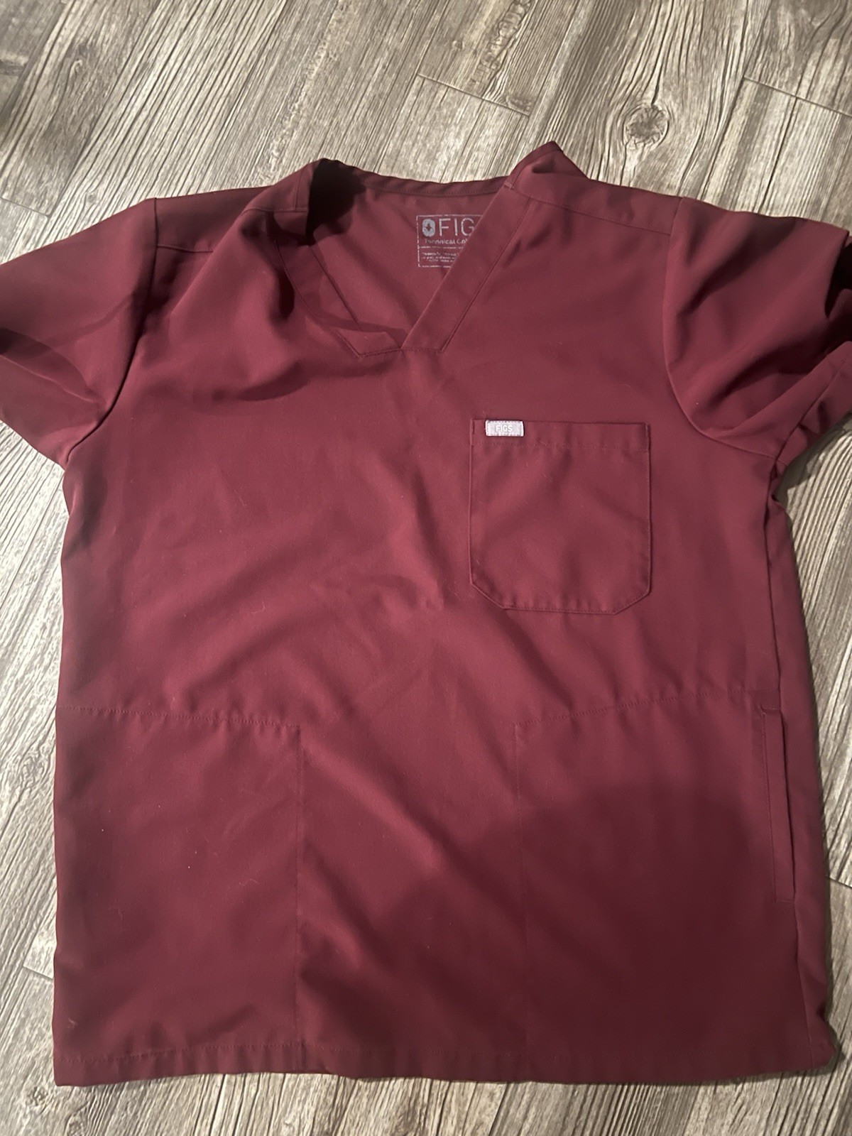 Figs Maroon Scrub Top