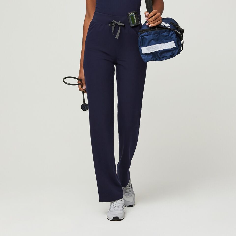 Figs Women Navy High Wasted Livingston Pants