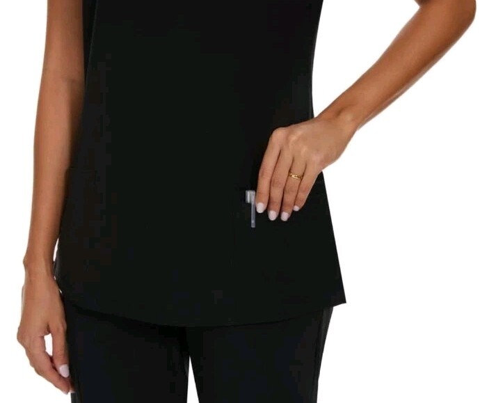 COZYFIT Scrubs For Women Set – Stretch V-Neck Top & Jogger Pant Black X-Large