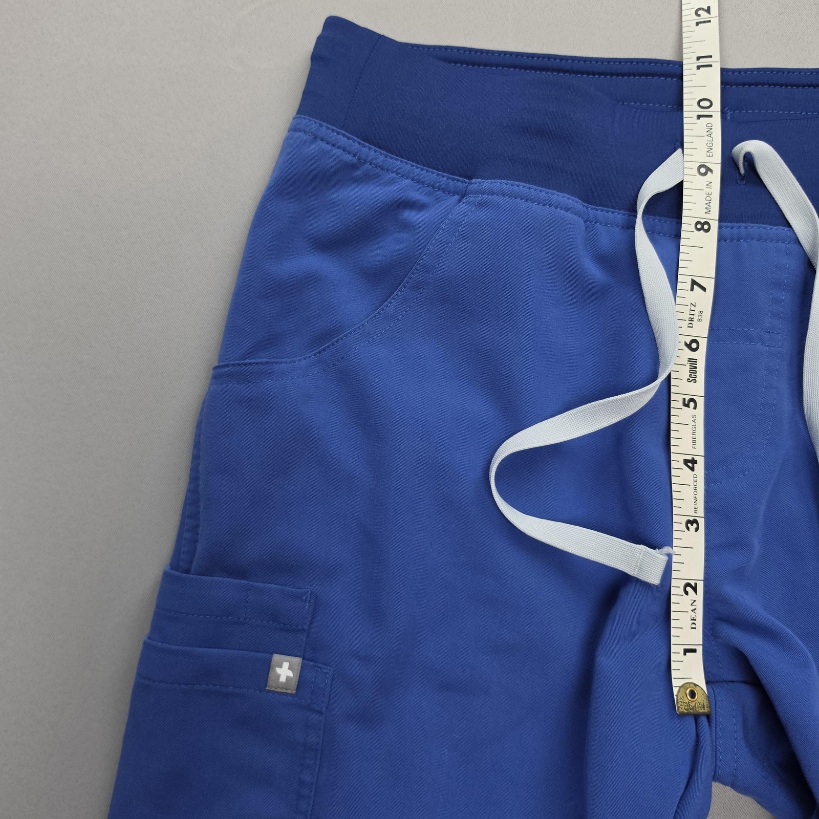 FIGS Technical Collection Scrub Pants Womens Small Tall Blue Drawstring Waist