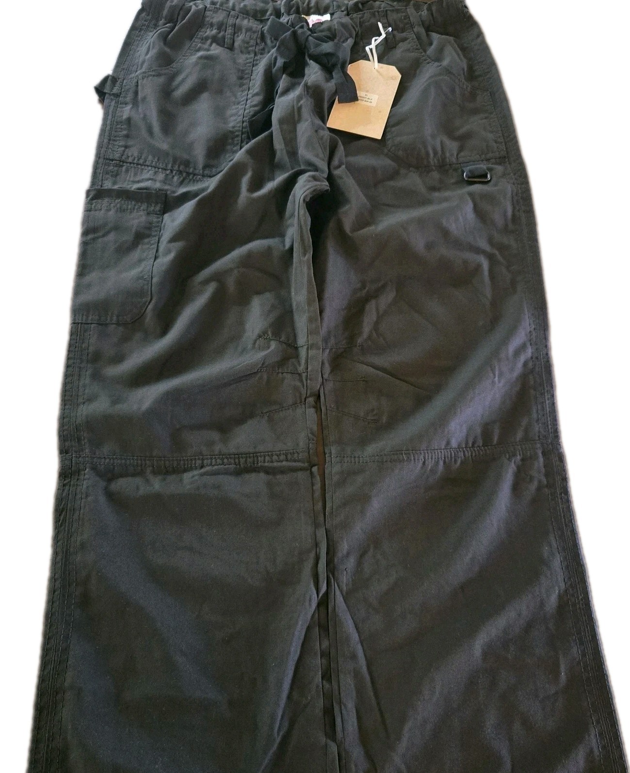 NEW Universal Threads Scrub Style Cargo Pants Black Wash Size 17 Elastic Waist