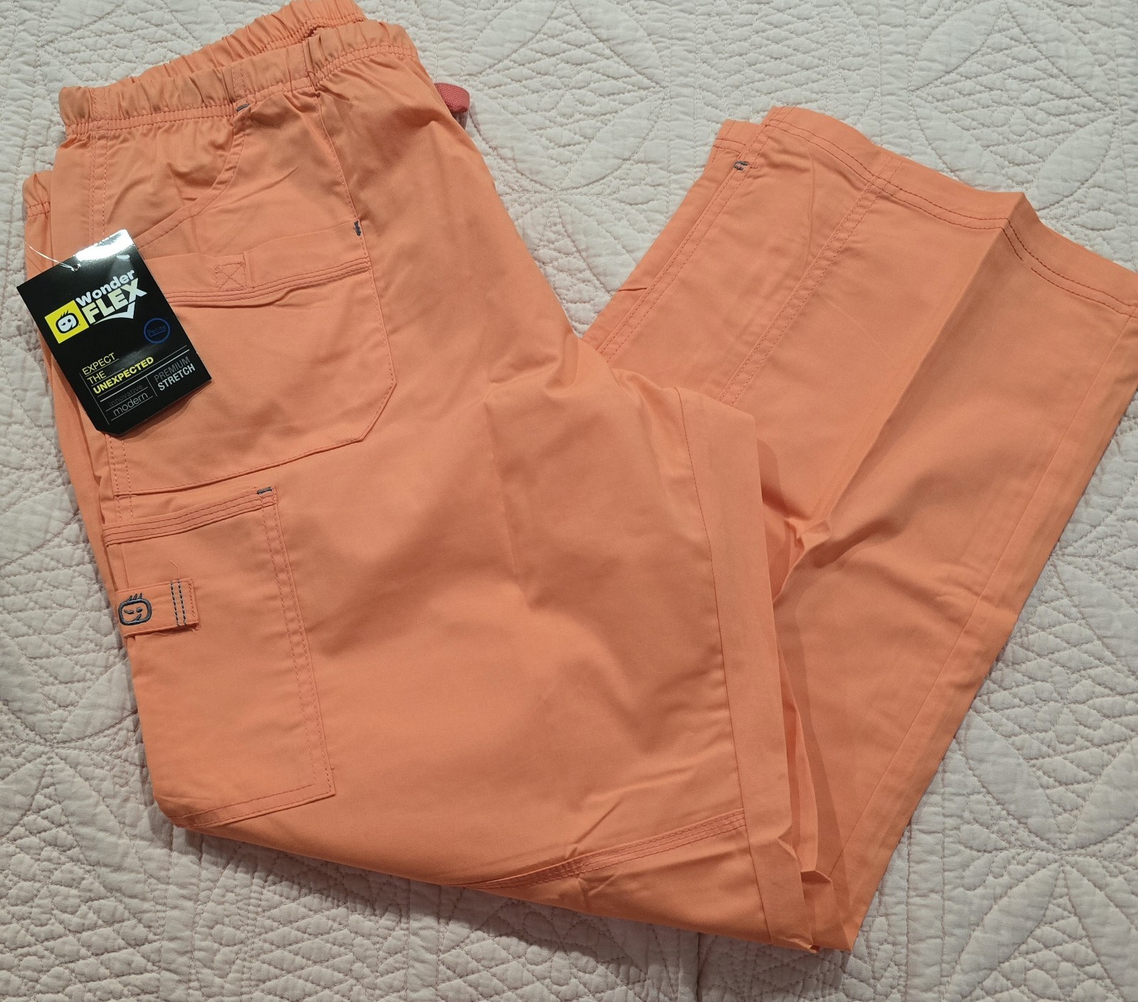 WonderWink WonderFlex 5108 Xlarge PETITE Sunset Orange Scrub Pant