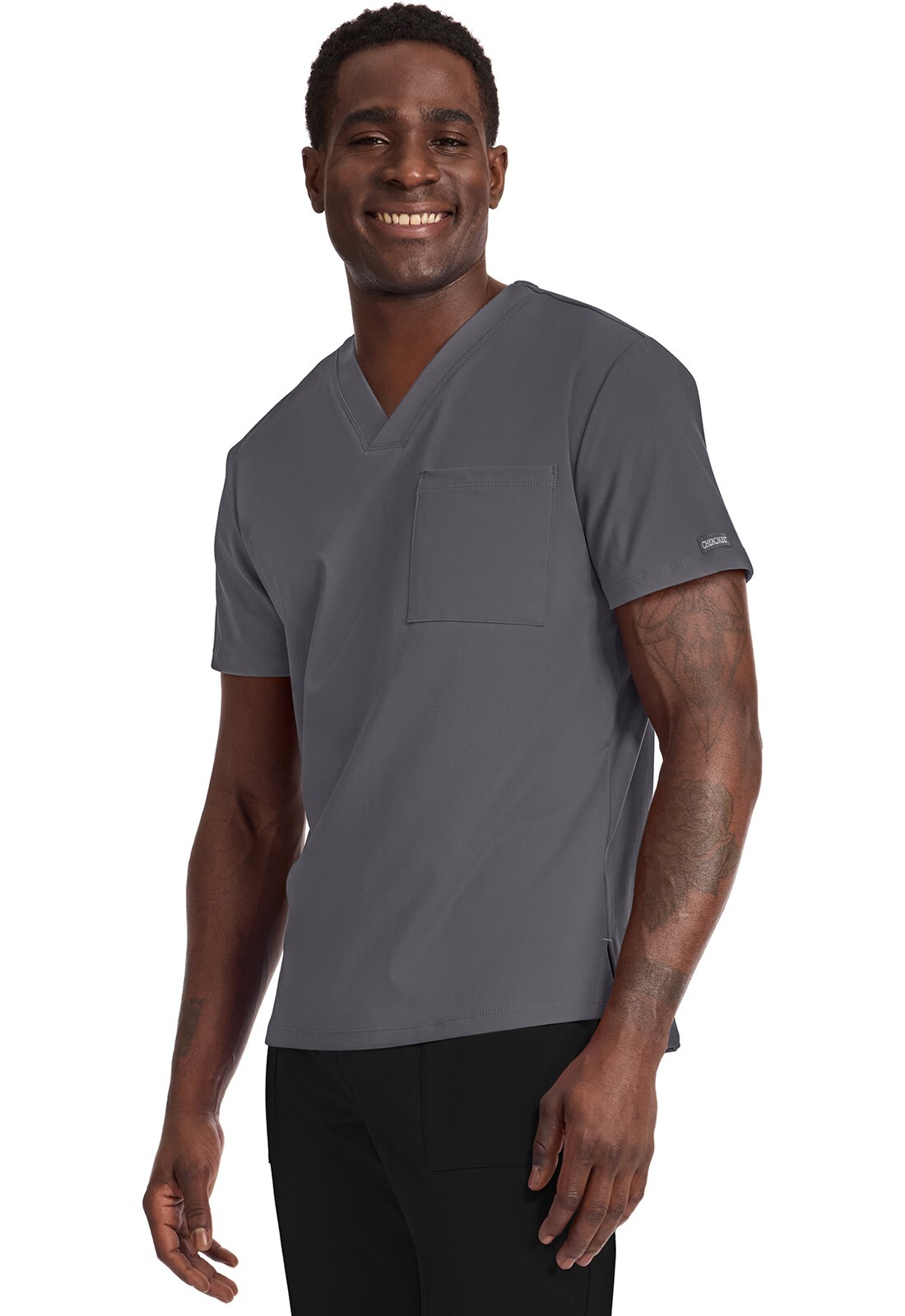 Cherokee Achieve Men’s 1-Pocket Tuck-In Top CK834 PWTN Pewter Free Shipping