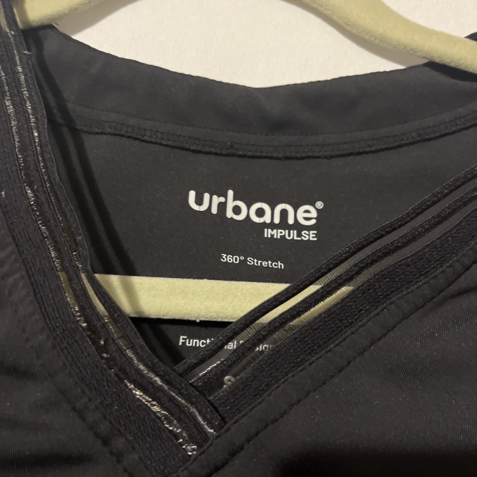 Urbane Impulse Scrub Top Black 2 Pocket V-Neck 9105