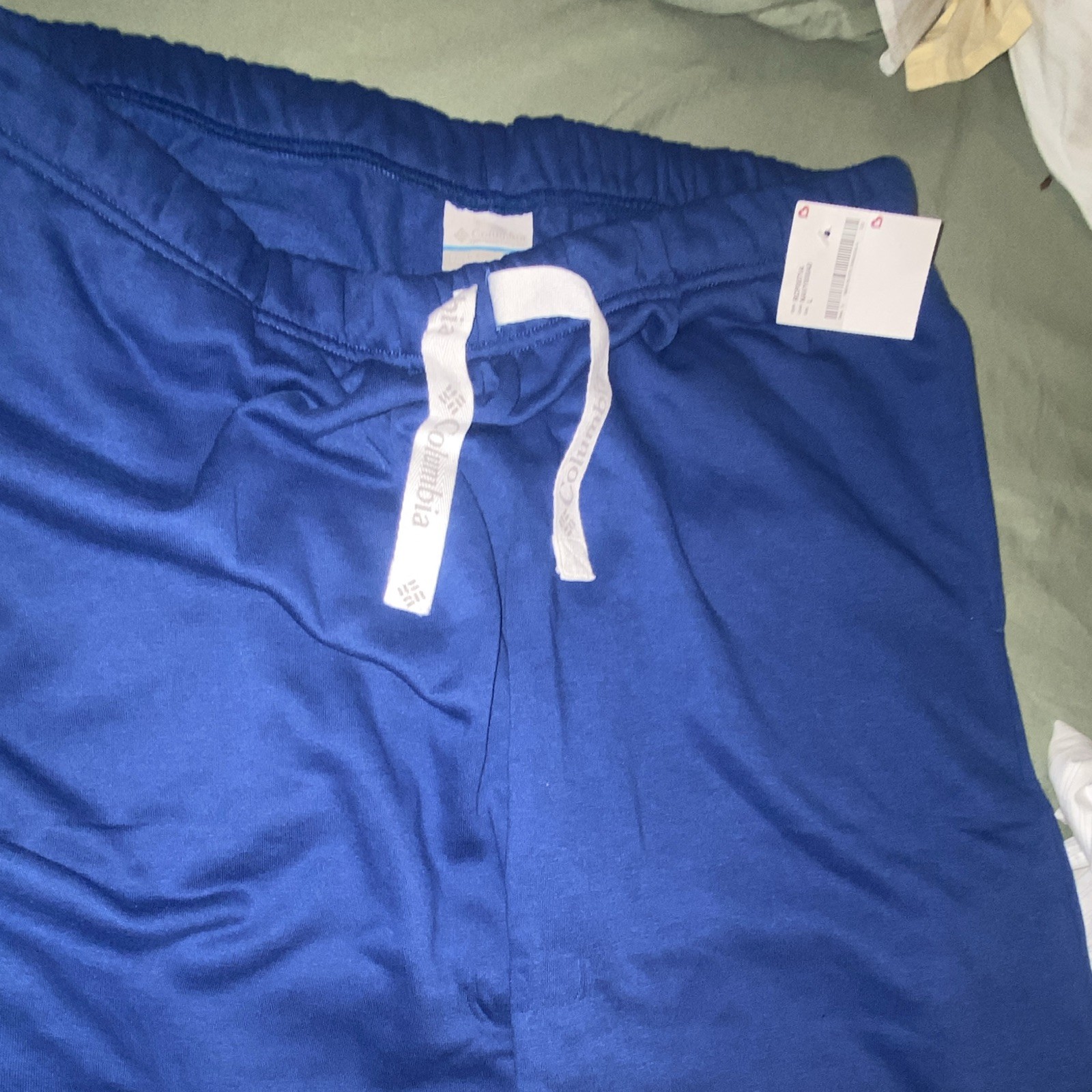 Columbia Medical Scrub Pants Drawstring L Blue Solid Knit Polyester