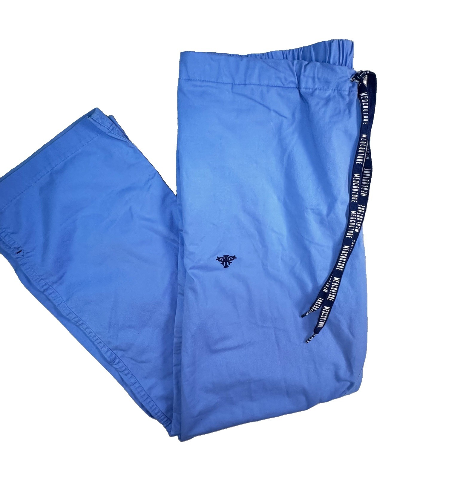 Med Couture Scrub Pants Womens Large Blue Drawstring Elastic Waist Stretch 8705
