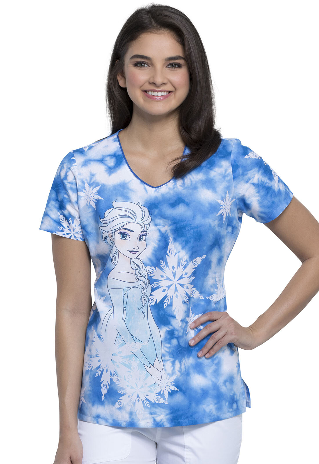 Frozen Cherokee Scrubs Tooniforms Disney V Neck Top TF626 FZES