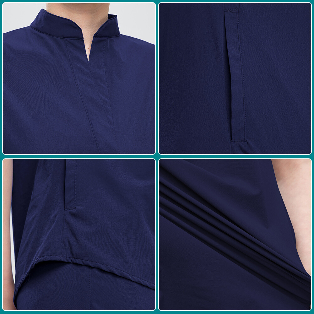 Women Scrub Sets Stretch Jogger Drawstring Pants Nurse Uniform Medical Workware