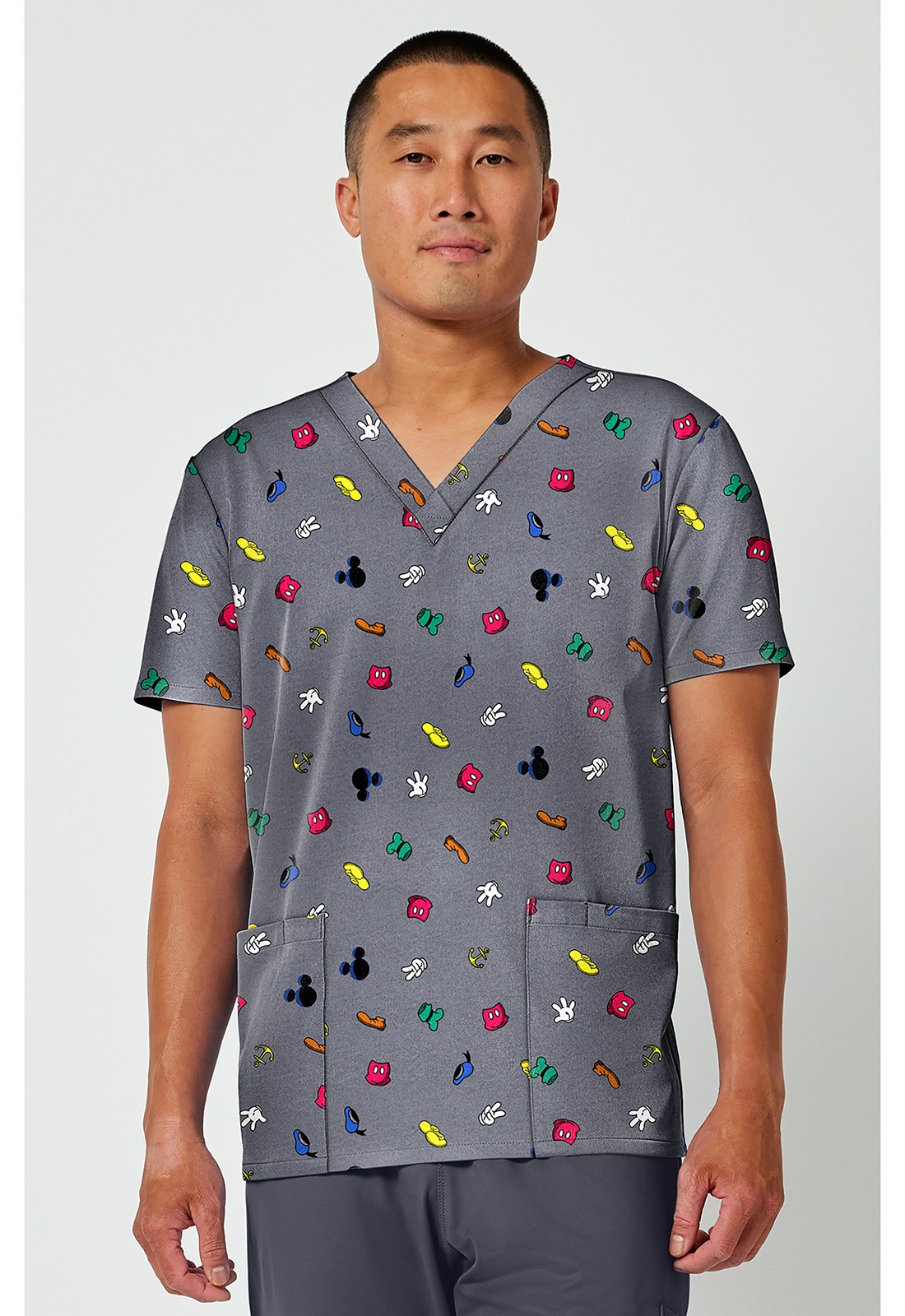Mickey Mouse Cherokee Scrubs Disney Tooniforms Mens V Neck Top TF788 MKXB