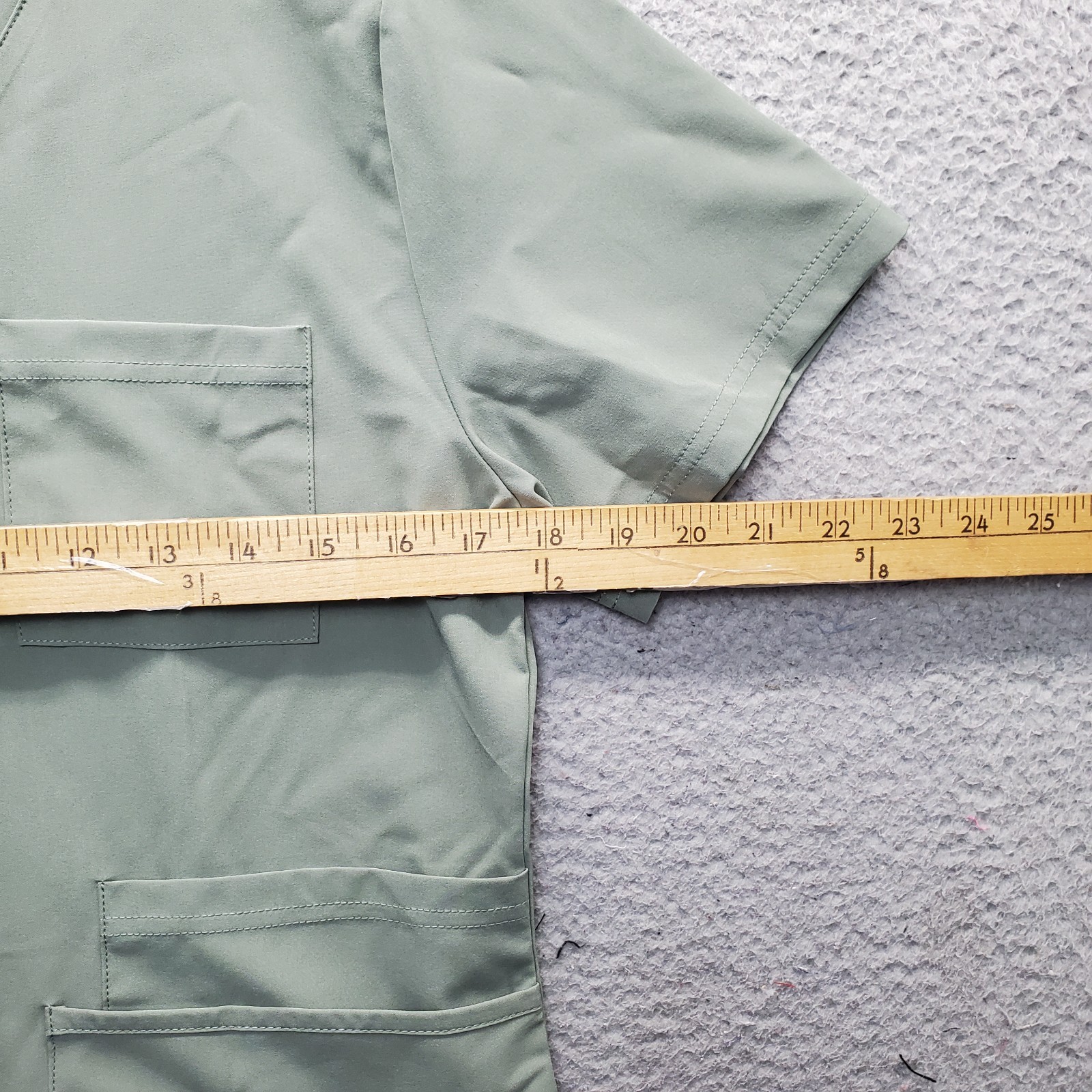 Nautica 2 Pc Medical Scrub Set Womens Small Green Stretch Short Sleeve Pullover