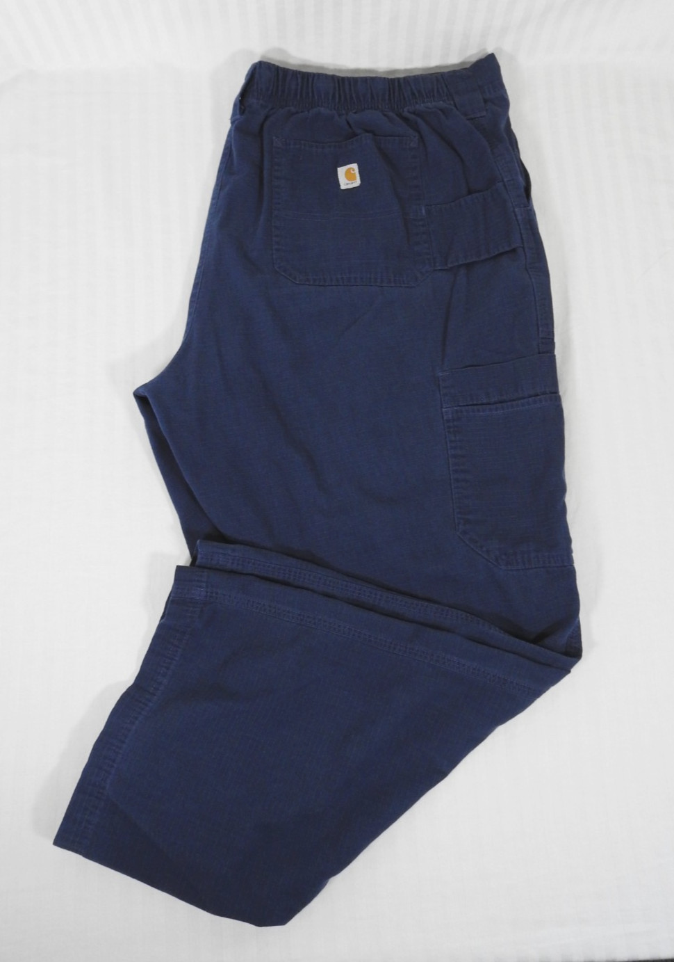 Men’s Carhartt Navy Blue Ripstop Canvas Medical Zipper Scrub Pants 2XL SHORT