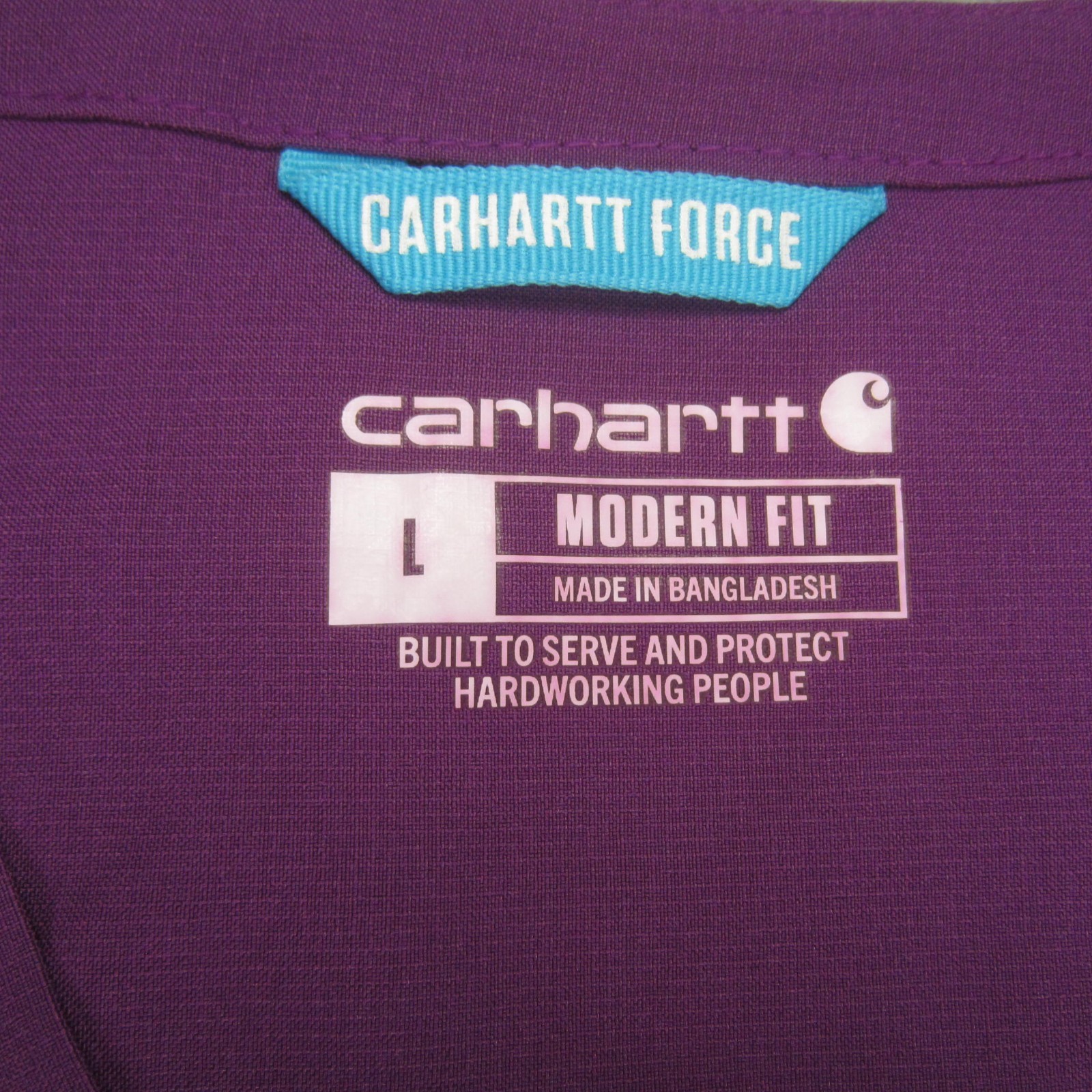 Carhartt Force Scrub Womens Large Purple Cross-Flex Modern Fit V Neck Top