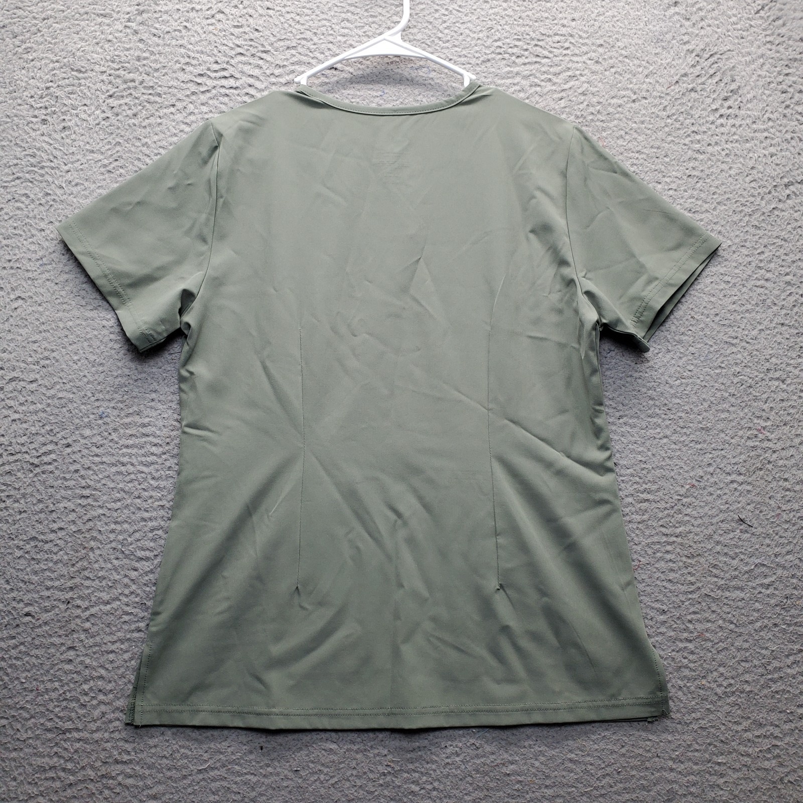 Nautica 2 Pc Medical Scrub Set Womens Small Green Stretch Short Sleeve Pullover