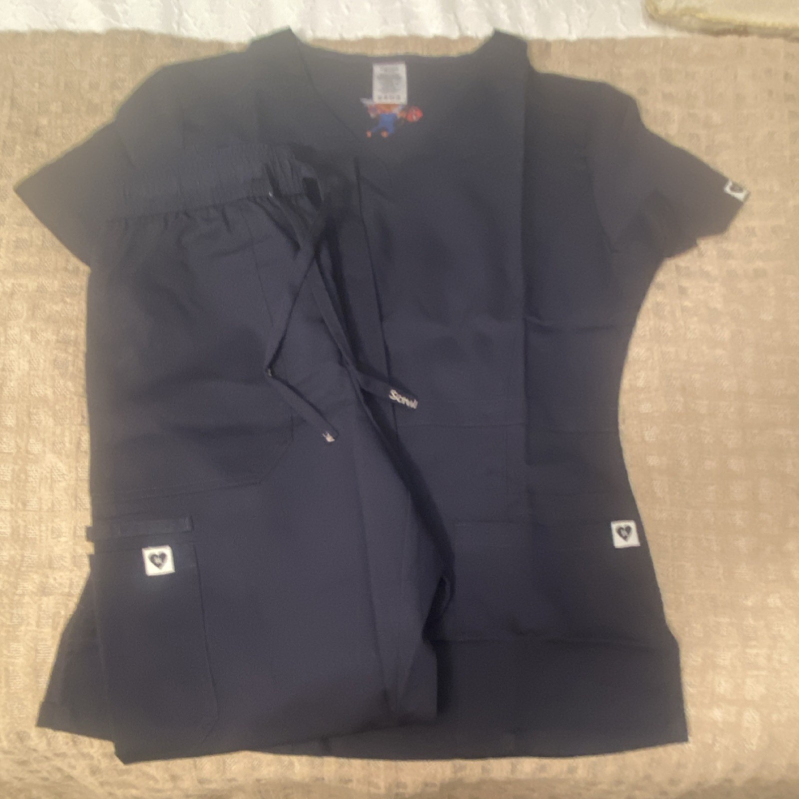 Smitten Women’s Navy XS Petite Scrub Set 78% Polyester 20% Rayon 6% Spandex