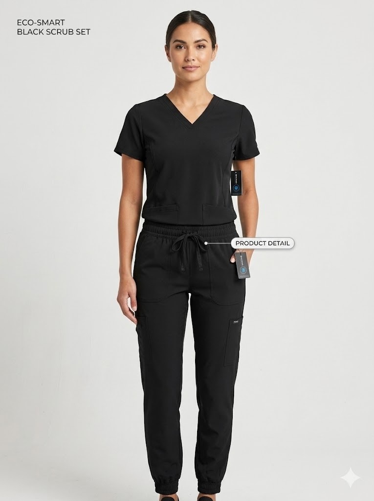 Medical Scrubs Set Women S M L XL 2XL assort color V-Neck 4-Way Stretch