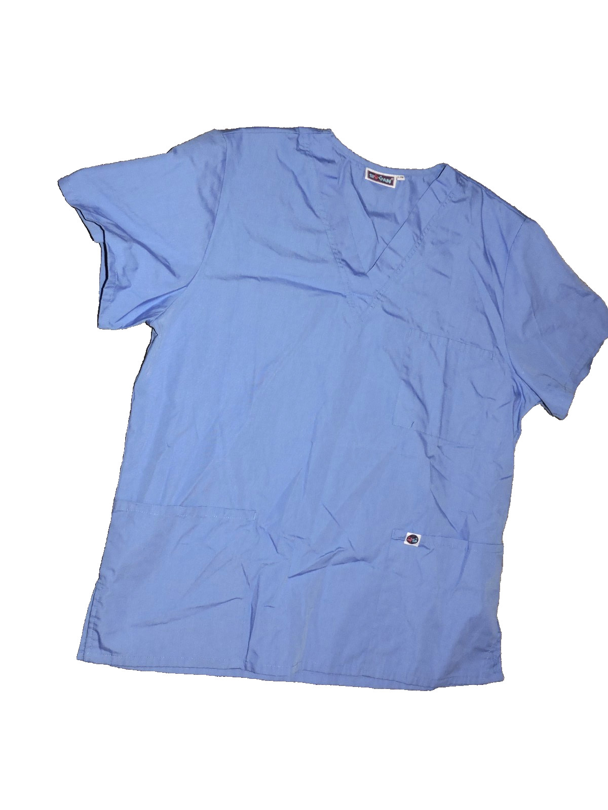Sivvan Brand Lavender blue Scrub Top Solid SZ L poly/cotton NWOT