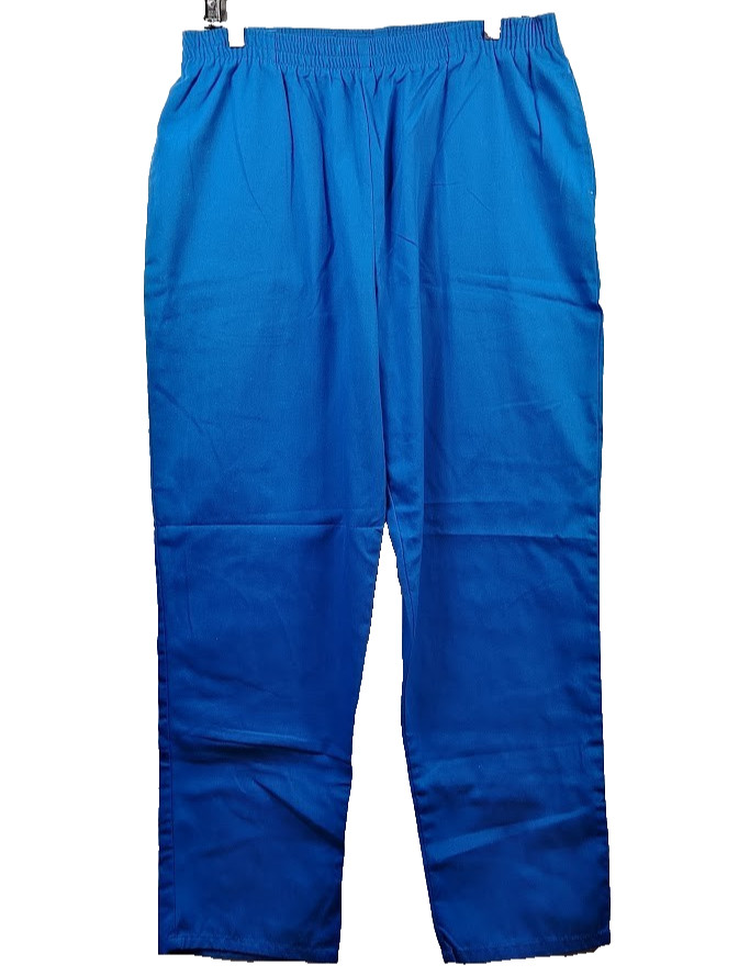 MG Medigear Womens Scrub Pants Size Large Elastic Waist Royal Blue Vintage Mint