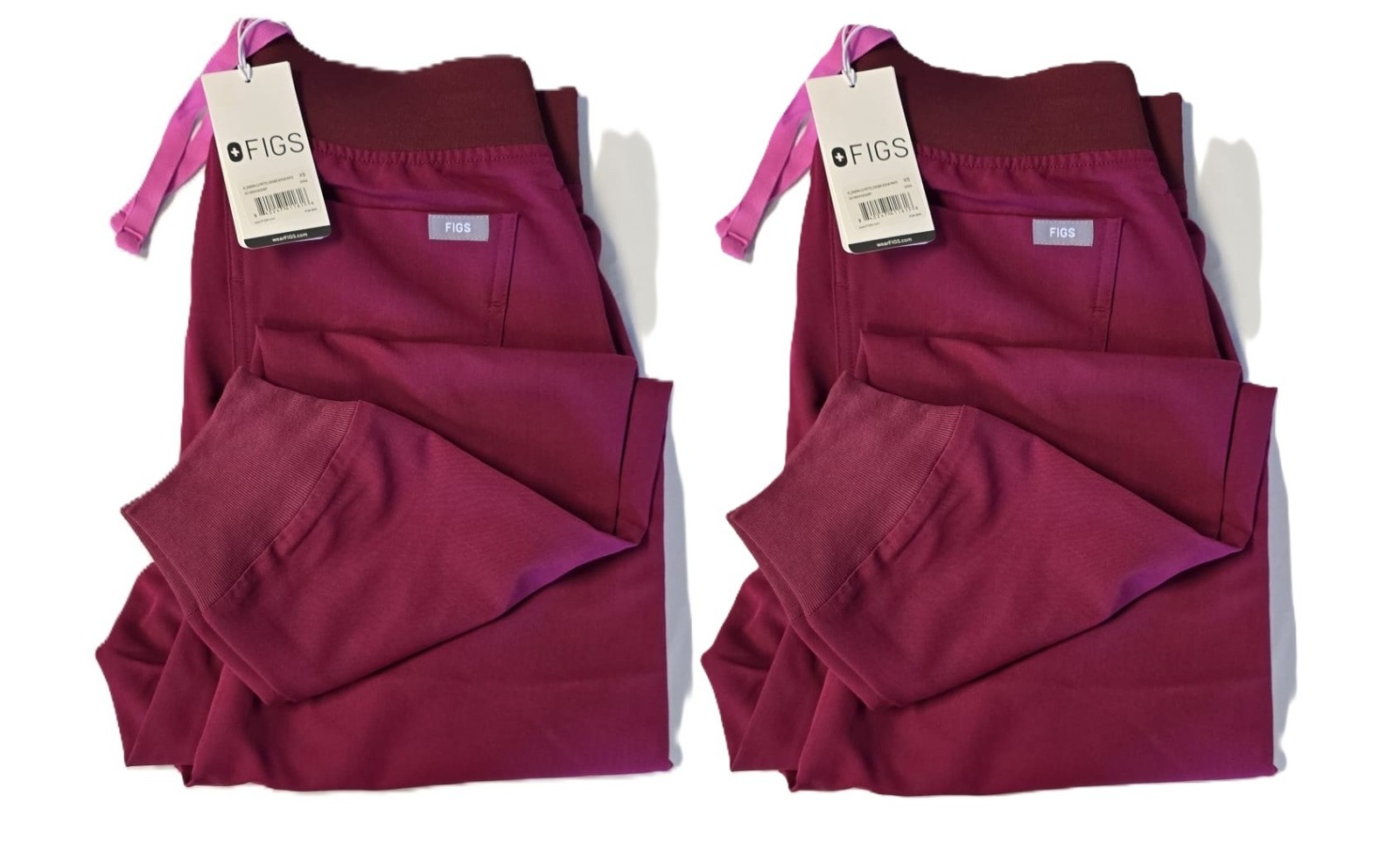 Figs – Womens – Scrubs – Jogger – High Waist – Magenta- XS – 2 Pack