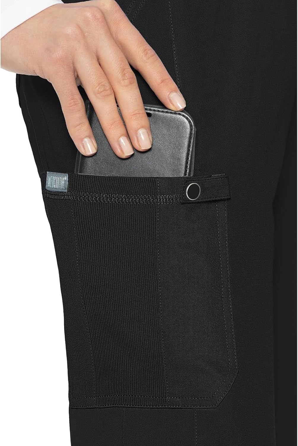 Scrub Pants for Women, Jersey Waist Yoga Bottoms, 6 Pockets with Mid Rise Dra…