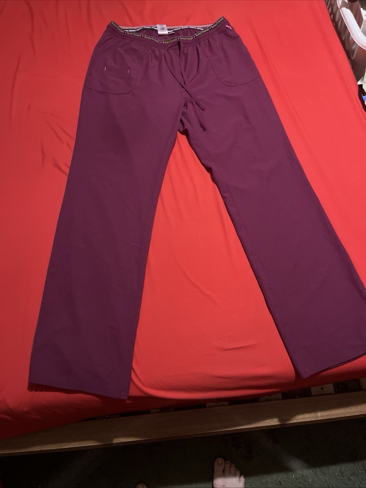 Heart And Soul Scrub Pants Size Extra Large Tall Purple