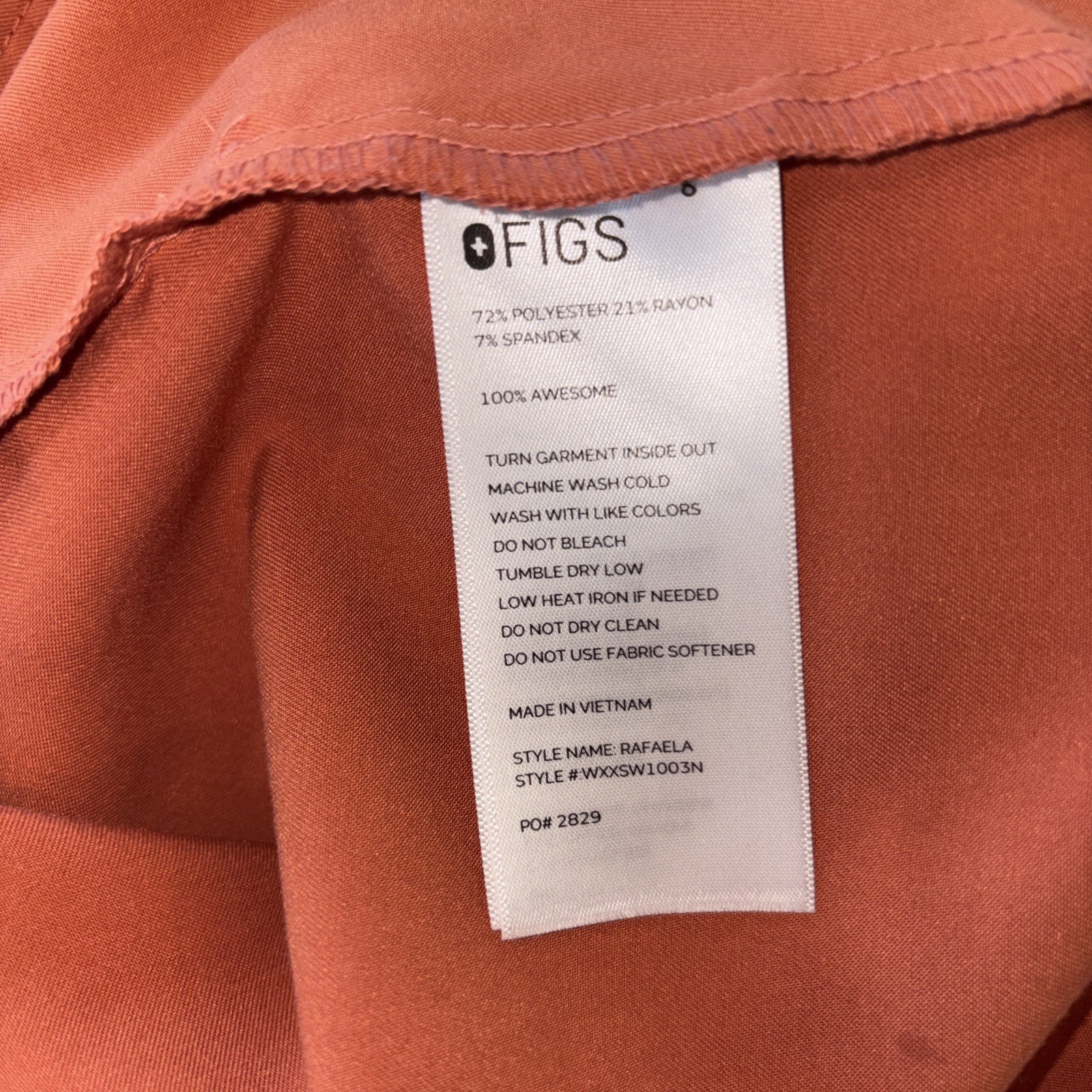 Figs Technical Collection Women’s Scrub Top Orange Coral Size XXS
