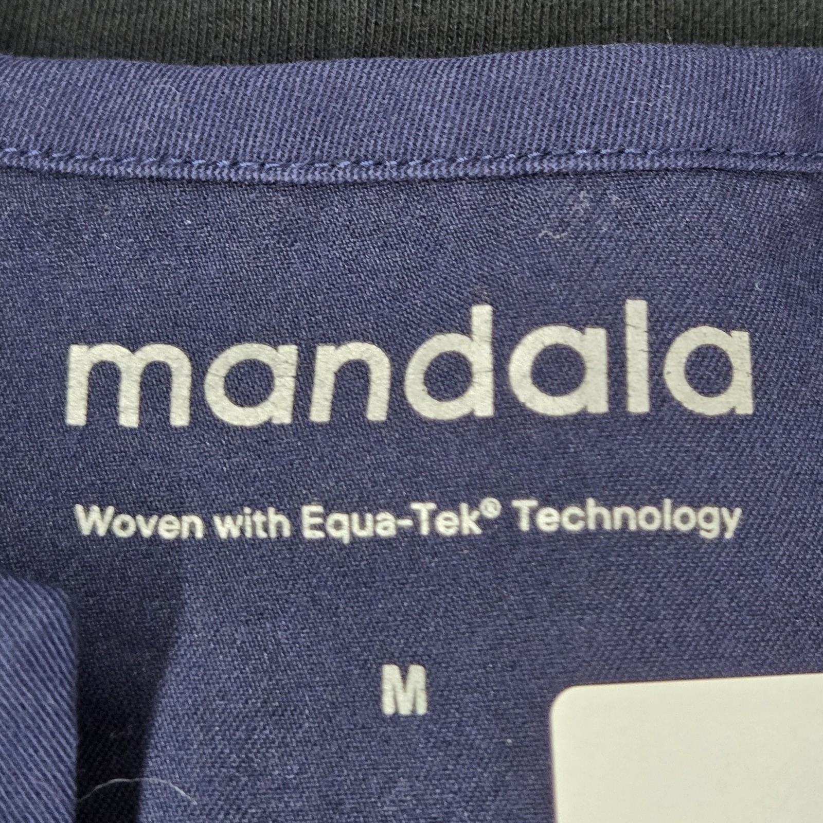 Mandala Women Scrub Top M Navy Blue Equa-Tek Medical Logo Short Sleeve