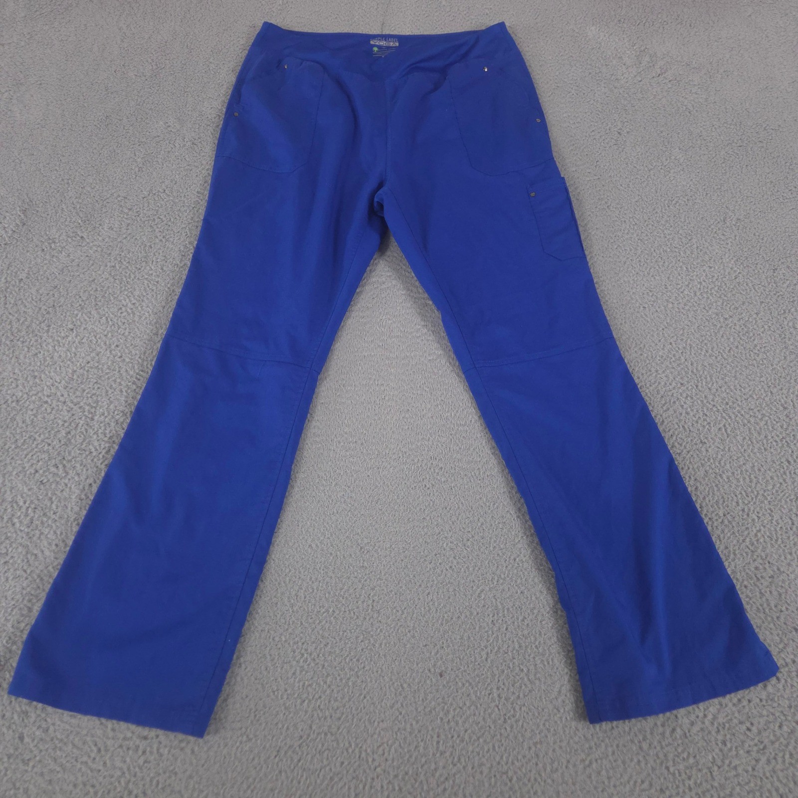 Healing Hands Scrub Pants Womens XLT Blue Tori Yoga Straight Leg Stretch Pocket
