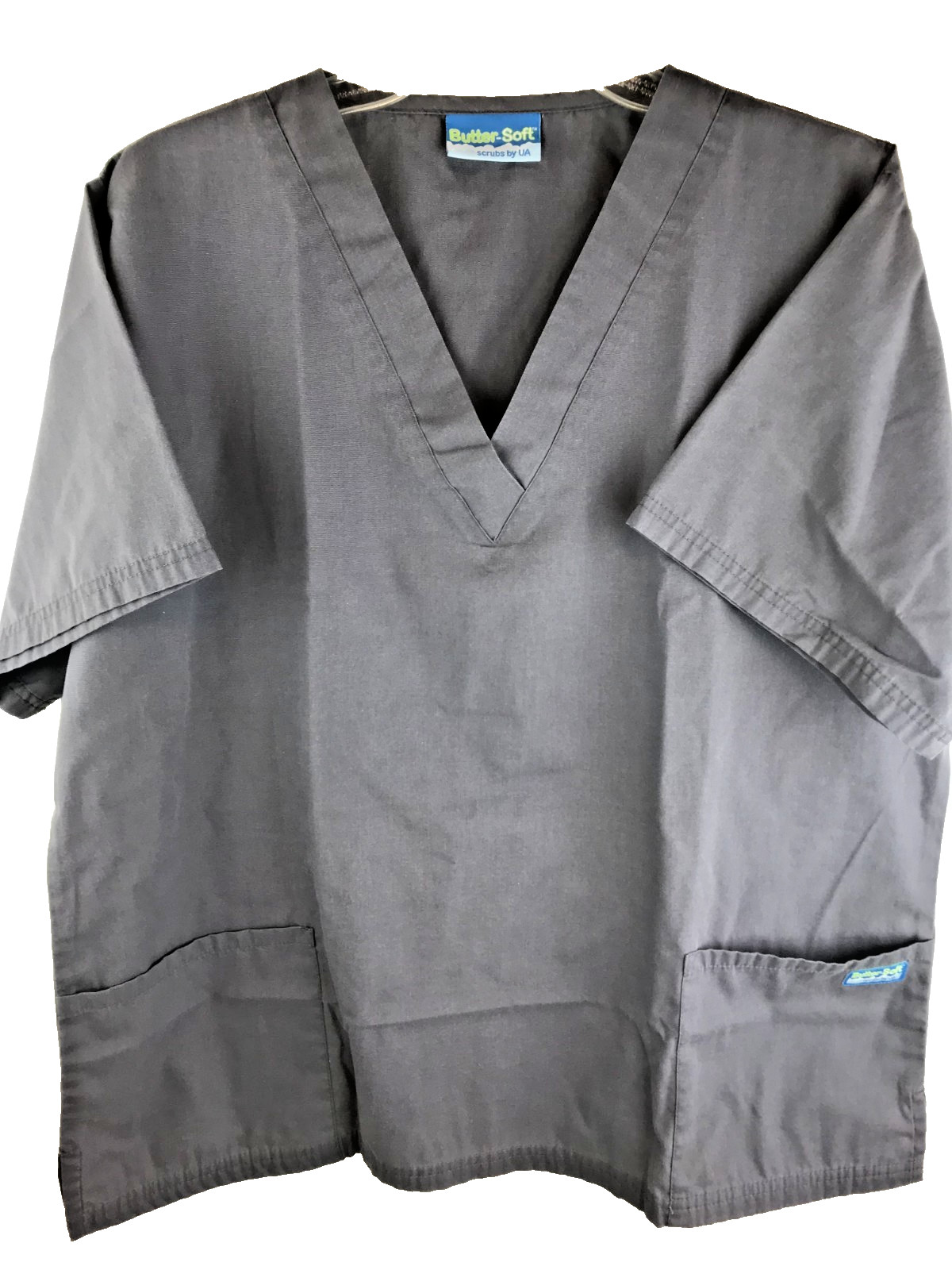 UA Butter-Soft Unisex V-Neck Scrub Top 50″ Chest/Bust Gray Short Sleeve Pullover
