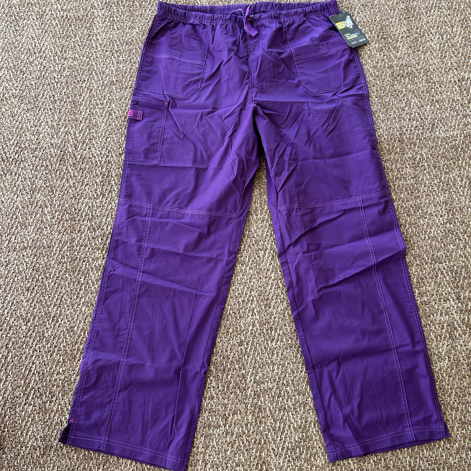 NWT WonderWink Women’s Scrubs Size 2XL Tall Plum Purple Pants EGP Wonderflex