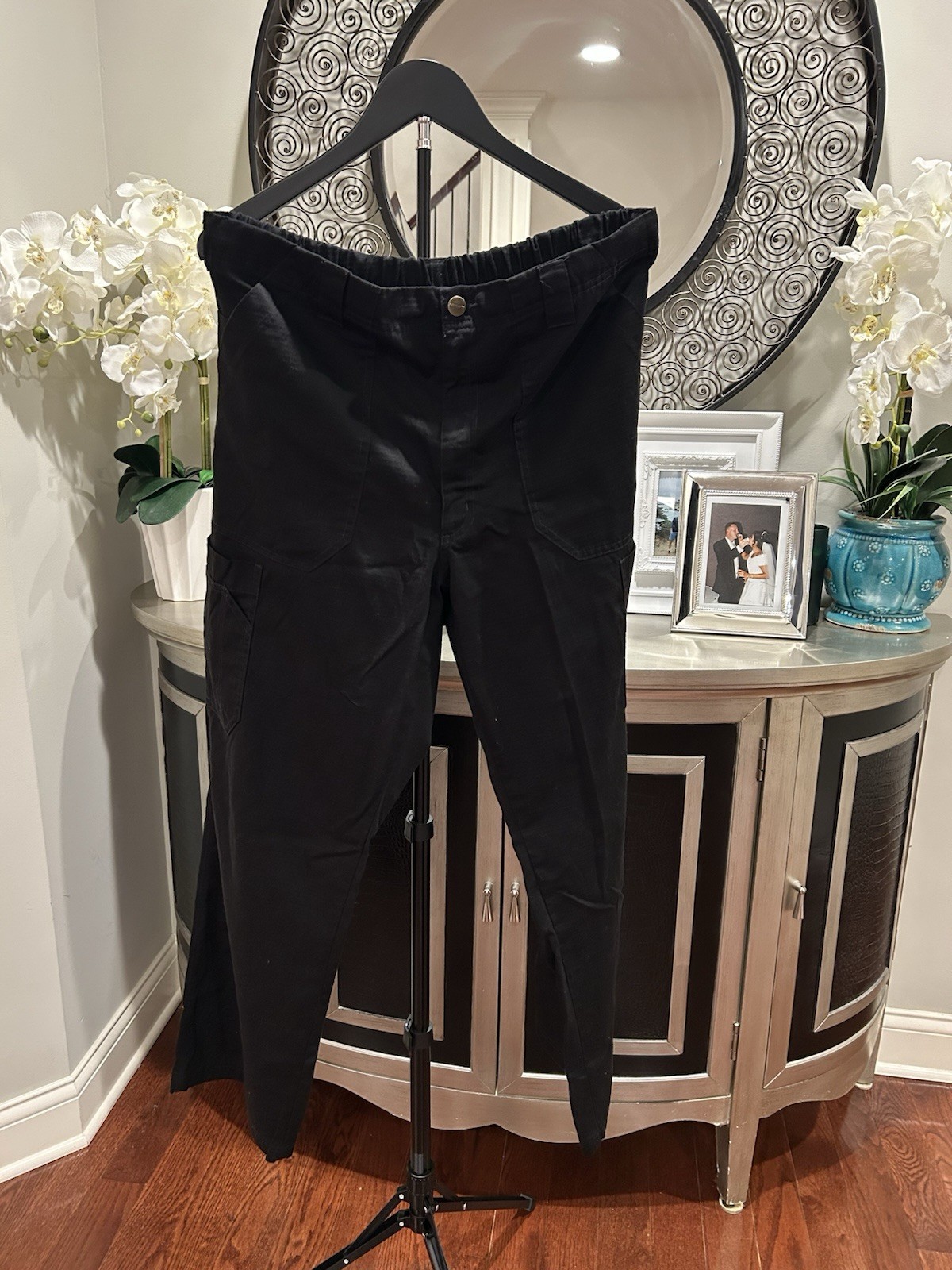 Carhartt Unisex Black Medical Scrub Pants Regular L Cotton Polyester C54108