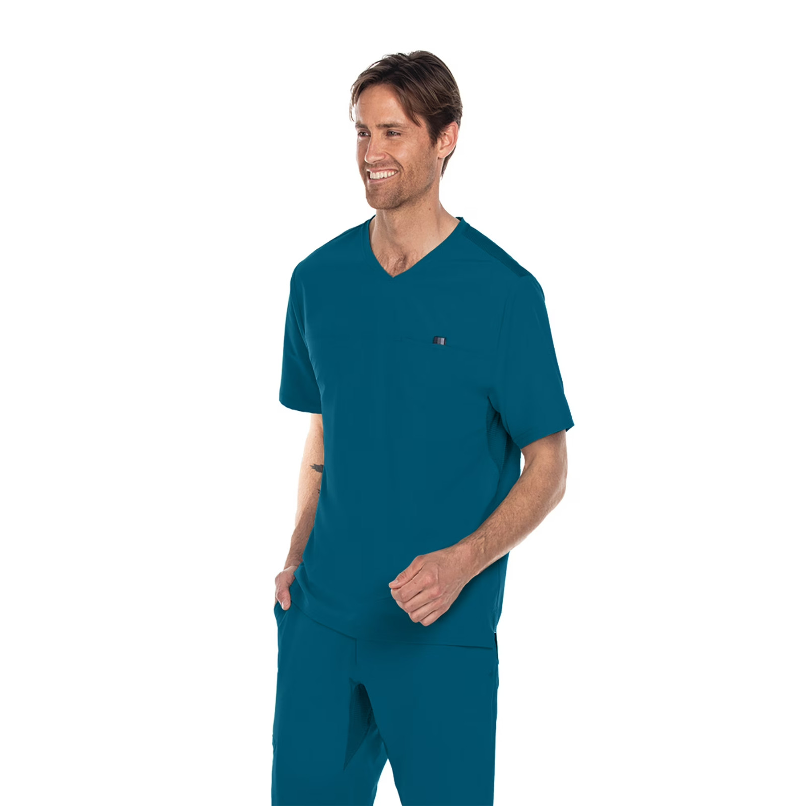 BARCO ONE WELLNESS MENS 1 POCKET SCRUB TOP IN BAHAMA IN ALL SIZES #BWT010 NWT