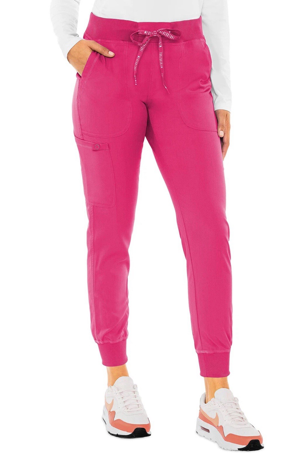 Med Couture Scrub Pants for Women Cargo Jogger Bottoms XL- PKPH Pink Punch