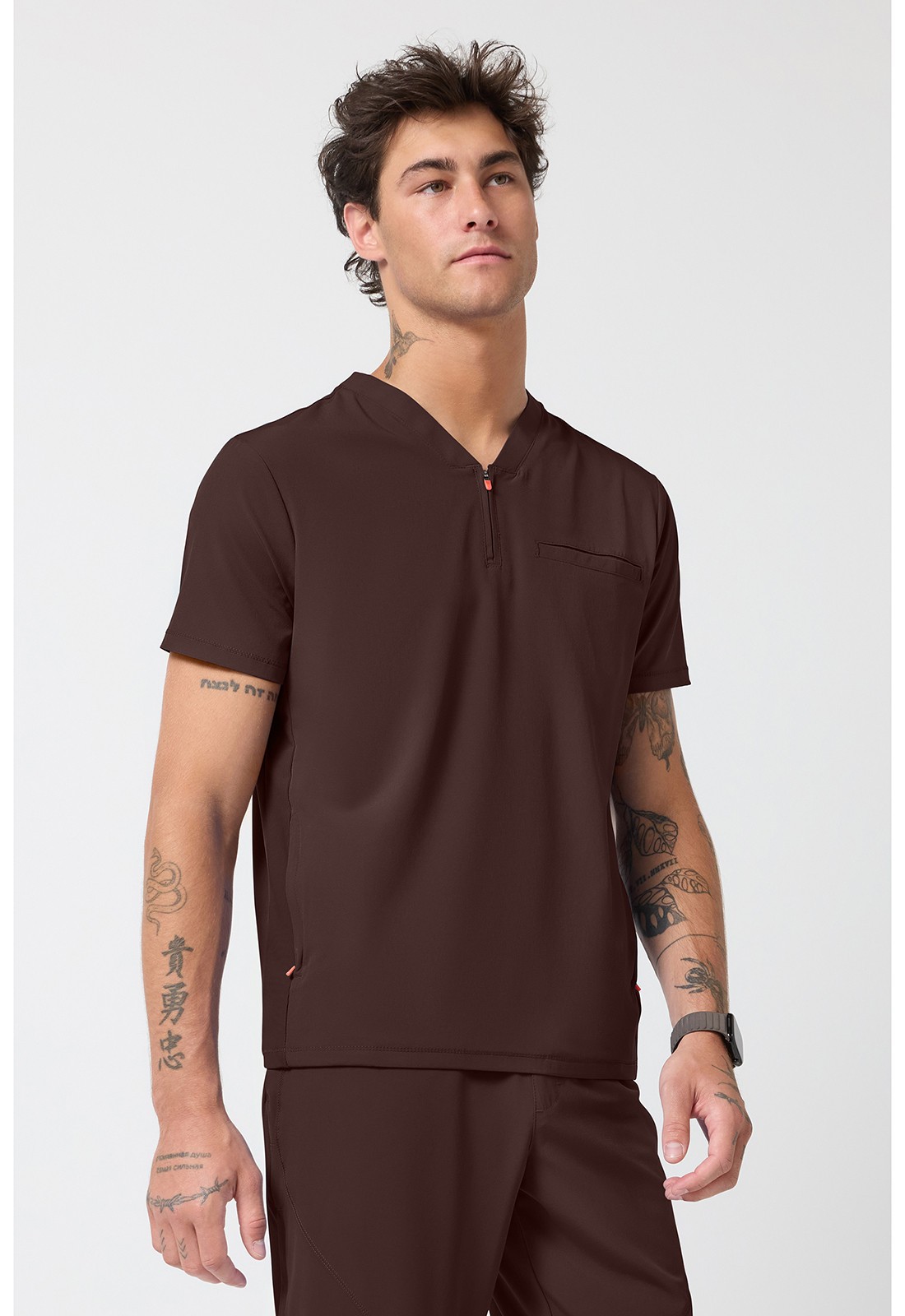Espresso Express Cherokee Scrubs Infinity GNR8 Mens Zip V Neck Top IN702A EXEX
