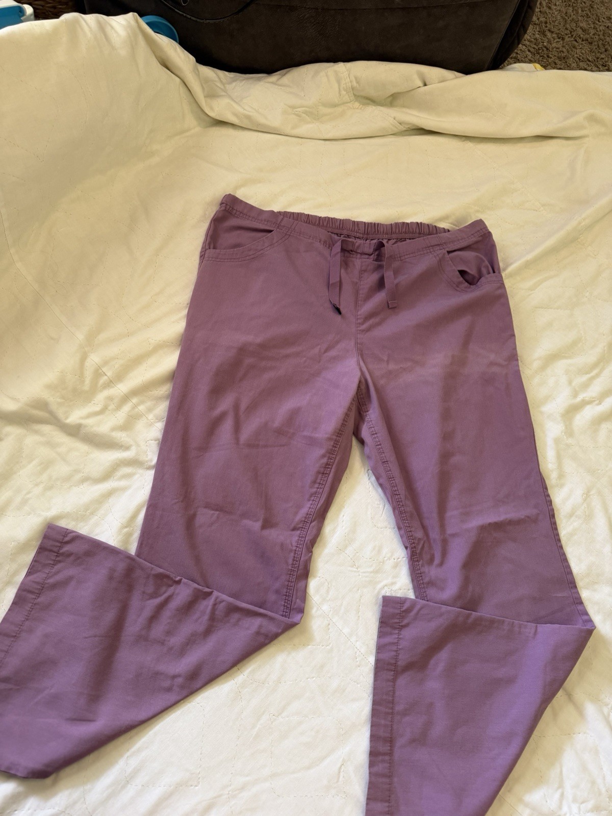 Carhartt Medical Scrub Pants Purple Solid Regular L Drawstring Elastic Pockets