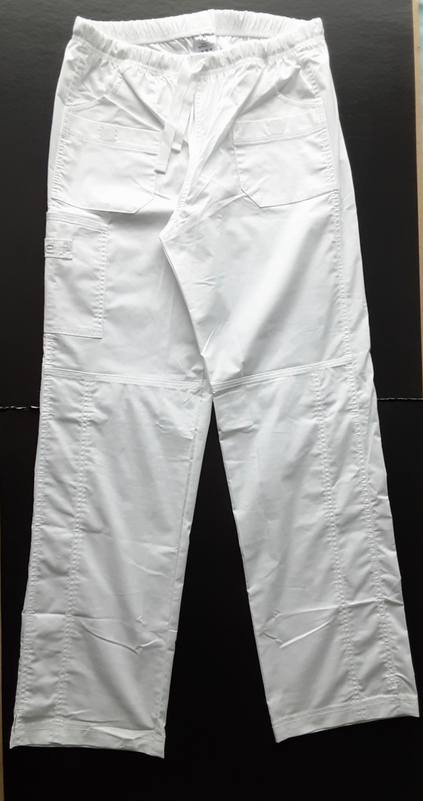 WonderWink WonderFlex Style 5108 Womens Pull-on Cargo Scrub Pant White Med. NWOT